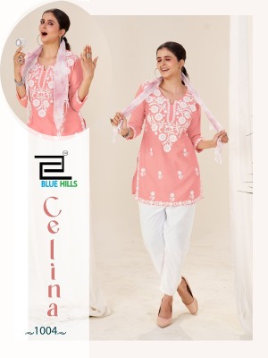 Celina by Blue Hills Heavy Embroidered reyon work western top collection at amavi expo wholesale catalogs