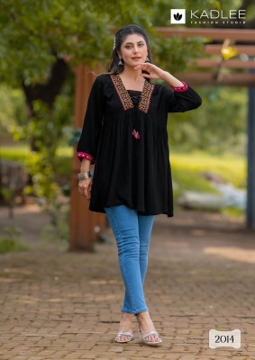 Centuri vol 3 by Kadlee Reyon Wrinkle Thread work western top catalogue at affordable rate western wear catalogs