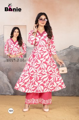 Chahek vol 2 by Bonie Embroidered Flair Printed kurta with pant at amavi expo kurtis catalogs