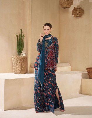Chakori by Sayuri Designer pure muslin Flower Printed Readymade Sharara Suit catalogue fancy sharara suit Catalogs