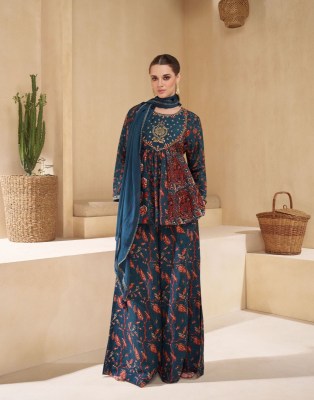 Chakori by Sayuri Designer pure muslin Flower Printed Readymade Sharara Suit catalogue fancy sharara suit Catalogs