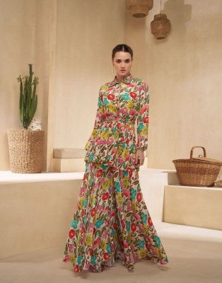 Chakori by Sayuri Designer pure muslin Flower Printed Readymade Sharara Suit catalogue fancy sharara suit Catalogs