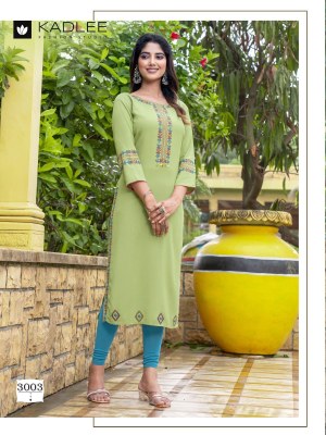 Chanchal by Kadlee Heavy Reyon Embroidered Fancy Kurti collection at low rate kurtis catalogs