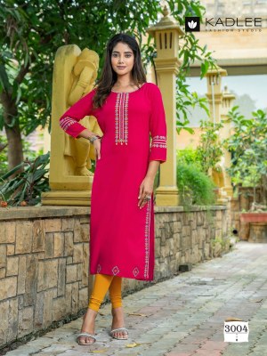 Chanchal by Kadlee Heavy Reyon Embroidered Fancy Kurti collection at low rate kurtis catalogs