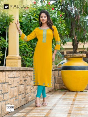 Chanchal by Kadlee Heavy Reyon Embroidered Fancy Kurti collection at low rate kurtis catalogs