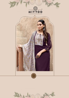 Chand by Mittoo Reyon Thread Work Cotton Kurti pant with dupatta catalogue at low rate readymade suit catalogs