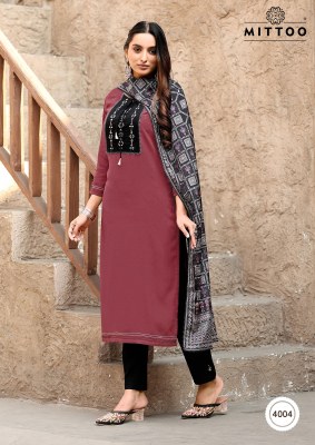 Chand by Mittoo Reyon Thread Work Cotton Kurti pant with dupatta catalogue at low rate readymade suit catalogs