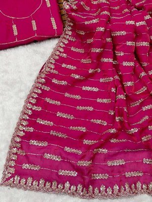 Chandni Designer Space Silk Saree with Original Beads Work 