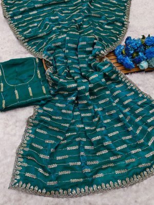Chandni Designer Space Silk Saree with Original Beads Work sarees