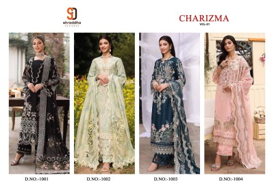 Charizma vol 1 by Shraddha designer pure cotton unstitched dress material catalogue at affordable rate salwar kameez catalogs
