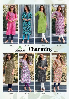 Charming vol 1 by Vaniska Heavy reyon foil printed readymade suit catalogue at affordable rate readymade suit catalogs