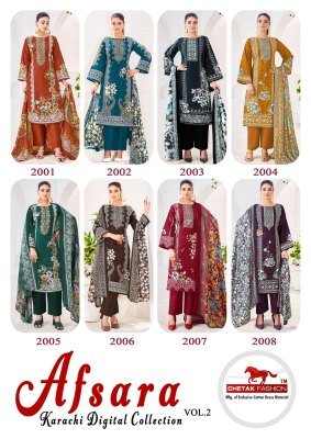 Chetak Afsana Vol 2 Karachi Dress Material soft cotton catalogs wholesale rate  dress material catalogs