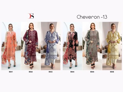 Cheveron 13 by Deepsy Pure cotton Embroidered Pakistani suit catalogue pakistani suit catalogs