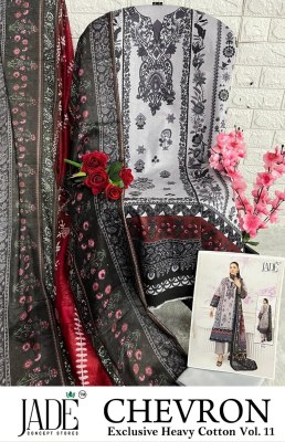 Chevron cotton vol 11 by Jade Pure Heavy Lawn Cotton unstitched suit catalogue at affordable rate salwar kameez catalogs