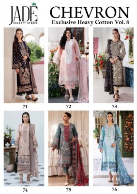 Chevron cotton vol 8 by Jade Heavy lawn cotton unstitched dress material catalogue at affordable rate salwar kameez catalogs