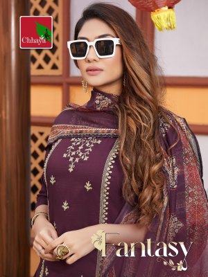 Chhaya by Fantcy  heavy modal silk embroidered kurti pant and dupatta catalogue at affordable rate Amavi