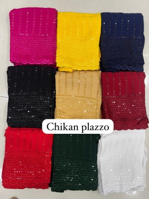 Chikankari Palazzo 2 Presented Chikankari Work Loose Fit Plazzo in 9 Colors Palazzo catalogue at affordable rate bottom wear catalogs