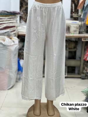 Chikankari Palazzo 2 Presented Chikankari Work Loose Fit Plazzo in 9 Colors Palazzo catalogue at affordable rate bottom wear catalogs