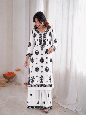 Chikankari Set Heavy Rayon Embroidery Thread Work Kurti with Palazzo kurtis catalogs