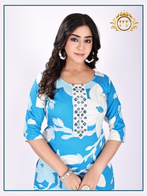Chingari vol 3 by Padmavati Textile Reyon ODP Printed Gala work Kurti with bottom collection at affordable rate kurtis catalogs