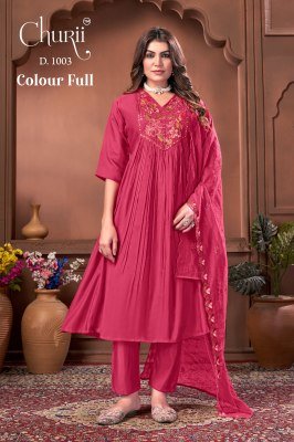 Churii Colour Full Kurti Pant with Dupatta Set wholesale catalogs