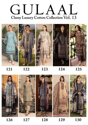 Classy luxury cotton vol 13 by Gulaal Pure Cotton unstitched collection with low price salwar kameez catalogs