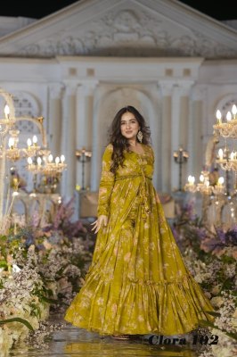 Clora vol 1 Koti Style Indo Western Suit of printed crop top  Sharara and parallels paired with a beautiful printed shrug set collection Indo Western