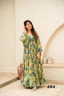 Clora vol 4 presenting new designer digital printed ethnic wear gown at amaviexpo gown catalogs