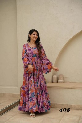 Clora vol 4 presenting new designer digital printed ethnic wear gown at amaviexpo gown catalogs