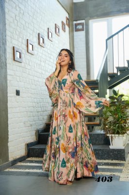 Clora vol 4 presenting new designer digital printed ethnic wear gown at amaviexpo gown catalogs