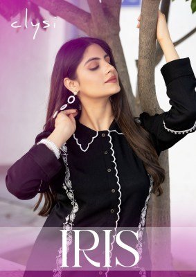 Clysi IRIS Viscose Slub Top And Bottom Co-ord Set with Threadwork Wholesale co ord set catalogs