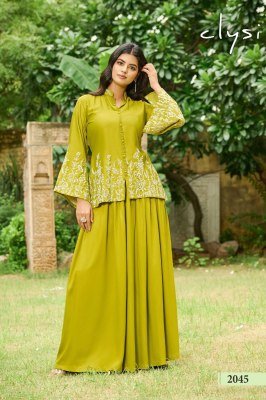 Clysi Luvika Gajji Silk Kurti Pant Set with Thread & Handwork (S–3XL) fancy sharara suit Catalogs