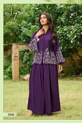 Clysi Luvika Gajji Silk Kurti Pant Set with Thread & Handwork (S–3XL) fancy sharara suit Catalogs