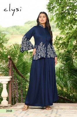 Clysi Luvika Gajji Silk Kurti Pant Set with Thread & Handwork (S–3XL) fancy sharara suit Catalogs