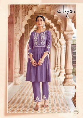 Clysi Nova Viscose Butti Kurti Pant Set with Thread & Handwork kurtis catalogs