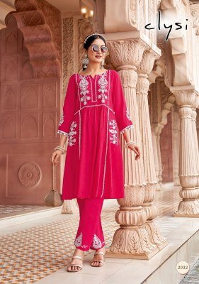 Clysi Nova Viscose Butti Kurti Pant Set with Thread & Handwork kurtis catalogs