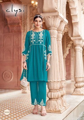 Clysi Nova Viscose Butti Kurti Pant Set with Thread & Handwork kurtis catalogs