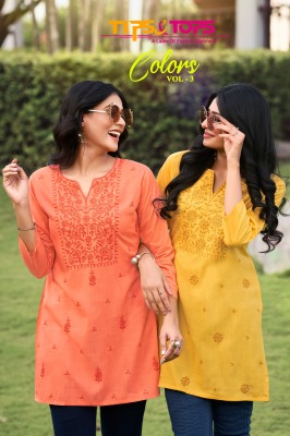 Colors vol 3 by Tips and tops heavy reyon slub embroidered weastern wear catalogue at affordable rate Tips and tops