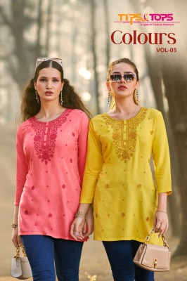 Colors vol 5 by Tips tops Heavy reyon embroidered short wester top catalogue at affordable rate wholesale catalogs