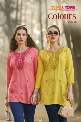 Colours vol 05 by Tips and tops Heavy rayon Slub Embroidered western wear catalogue with affordable rate Tips and tops