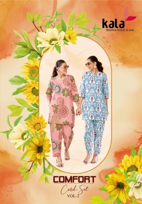 Comfort vol 2 by Kala Pure Cotton Printed Fancy co ord set collection with affordable range wholesale catalogs