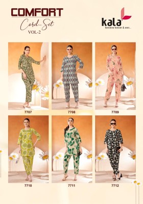 Comfort vol 2 by Kala Pure Cotton Printed Fancy co ord set collection with affordable range co ord set catalogs