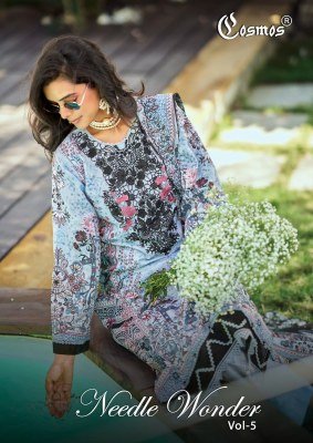 Cosmos Needle Wonder Vol. 5 Lawn Cotton Dress Material with Embroidered Top & Cut Work Dupatta 