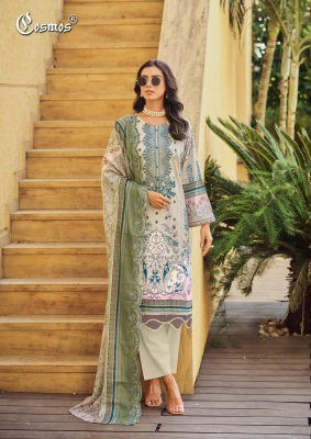 Cosmos Needle Wonder Vol. 5 Lawn Cotton Dress Material with Embroidered Top & Cut Work Dupatta dress material catalogs