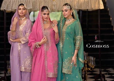 Cosmoss by Eba Lifestyle Simmar embroidered Designer sharara suit collection with low price fancy sharara suit Catalogs