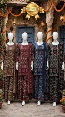 Cotton 60/60 3-Piece Palazzo Suit Set With Dupatta for Women Size wise Combo Set
