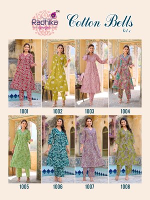 Cotton Bells vol 1 by Radhika Life Style Cotton Foil printed readymade suit catalogue at affordable rate readymade suit catalogs