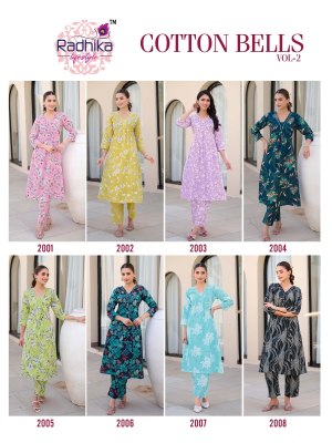 Cotton Bells vol 2 by Radhika Lifestyle Cotton Foil printed kurti with bottom collection in affordable rate kurtis catalogs