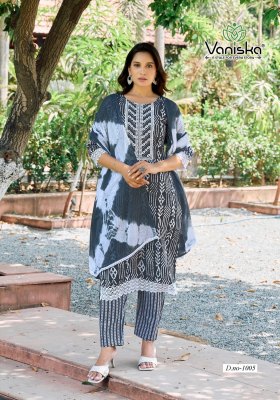 Cotton Culture vol 1 by Vaniska Cotton Batik Printed straight kurti pant with dupatta catalogue at affordable rate  readymade suit catalogs