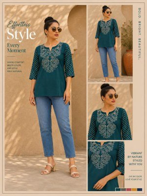Cotton Dhabu Bhandej Print Short Tunic Kurti Collection wholesale catalogs